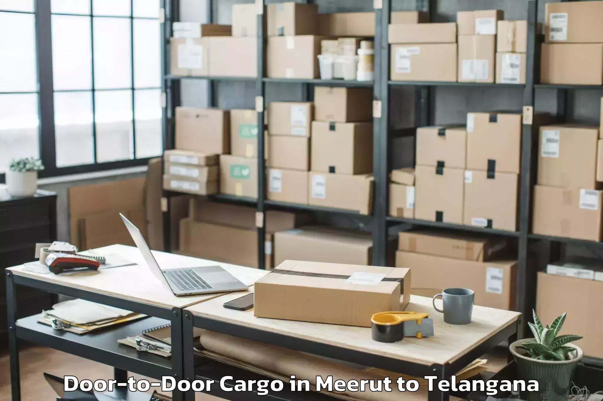 Book Meerut to Khairatabad Door To Door Cargo Online